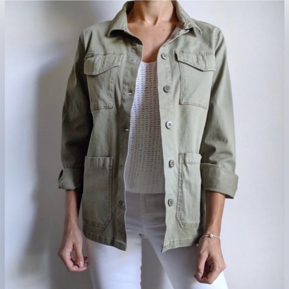 Sanctuary Army Green Collared Button Down Utility Jacket - Picture 1 of 9